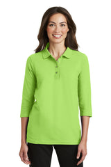 Port Authority® Women's Silk Touch™ 3/4-Sleeve Polo