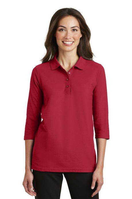 Port Authority® Women's Silk Touch™ 3/4-Sleeve Polo