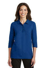 Port Authority® Women's Silk Touch™ 3/4-Sleeve Polo