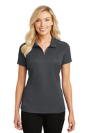 Polo con cremallera Port Authority® Pinpoint Mesh para mujer