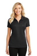 Polo con cremallera Port Authority® Pinpoint Mesh para mujer