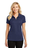 Polo con cremallera Port Authority® Pinpoint Mesh para mujer