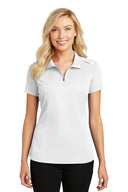 Polo con cremallera Port Authority® Pinpoint Mesh para mujer