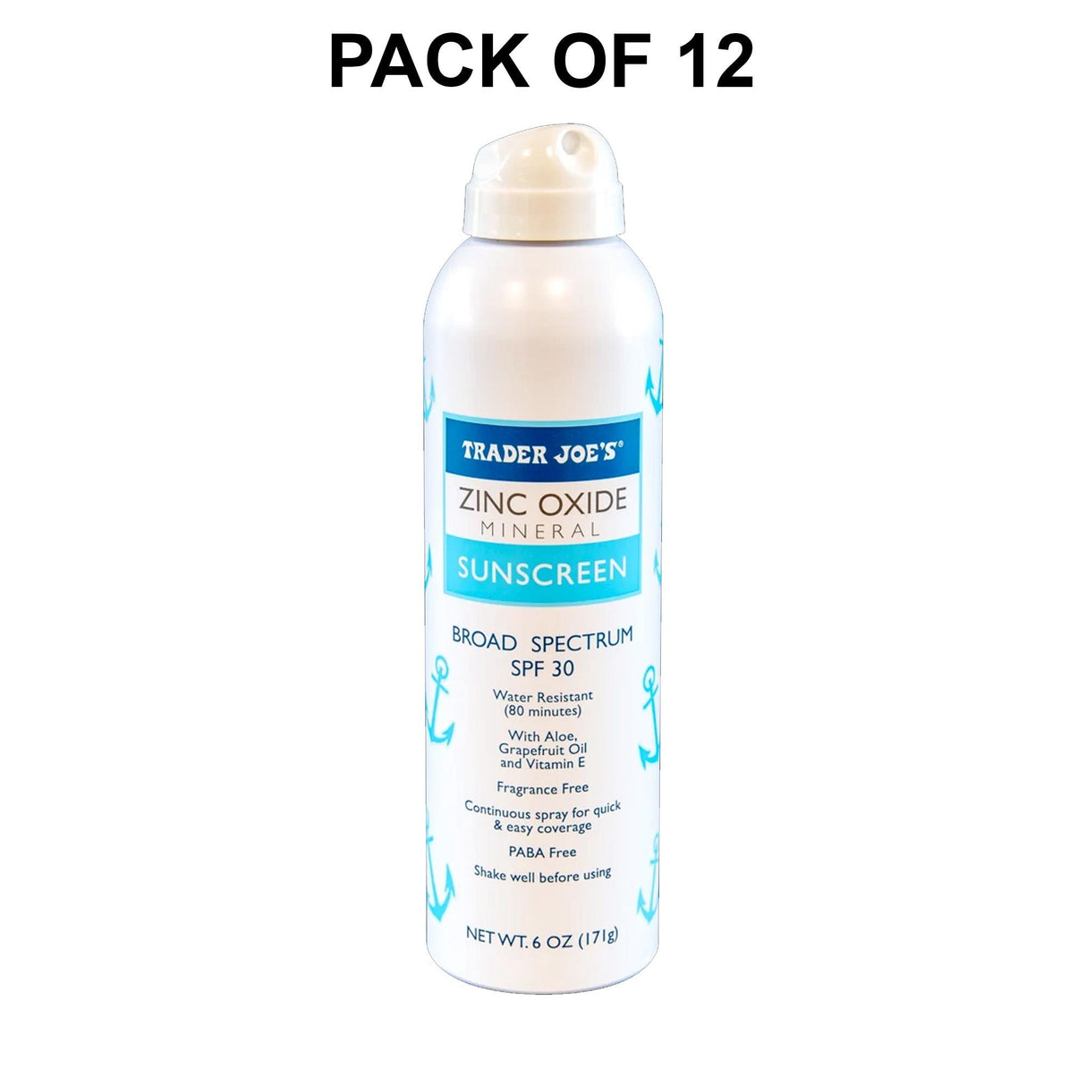 Traders Joe's Zinc Oxide Mineral Sunscreen Spray SPF 30