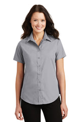 DISCONTINUED Port Authority® Ladies Short Sleeve Value Poplin Shirt