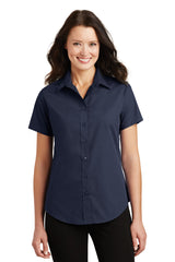 DISCONTINUED Port Authority® Ladies Short Sleeve Value Poplin Shirt