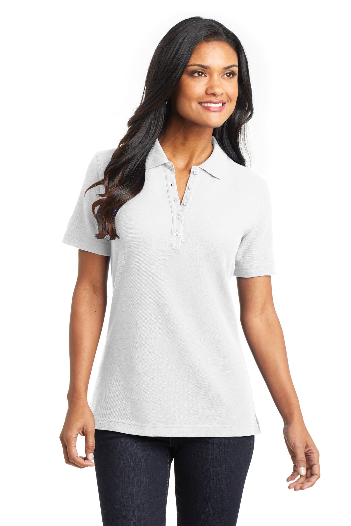 DISCONTINUED Port Authority® Ladies EZCotton™Pique Polo