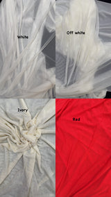Power Mesh Nylon Spandex Fabric - Off White Sheer Mesh, 60" Width (1 Yard)