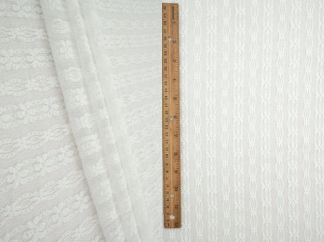 Ditsy Flower Stripe Nylon Spandex Lace Fabric 51/52" Wide – 120 GSM