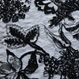 1 Yard Luxurious Sequin Embellished Tulle Lace Fabric with Ornate Embroidery 50" Wide