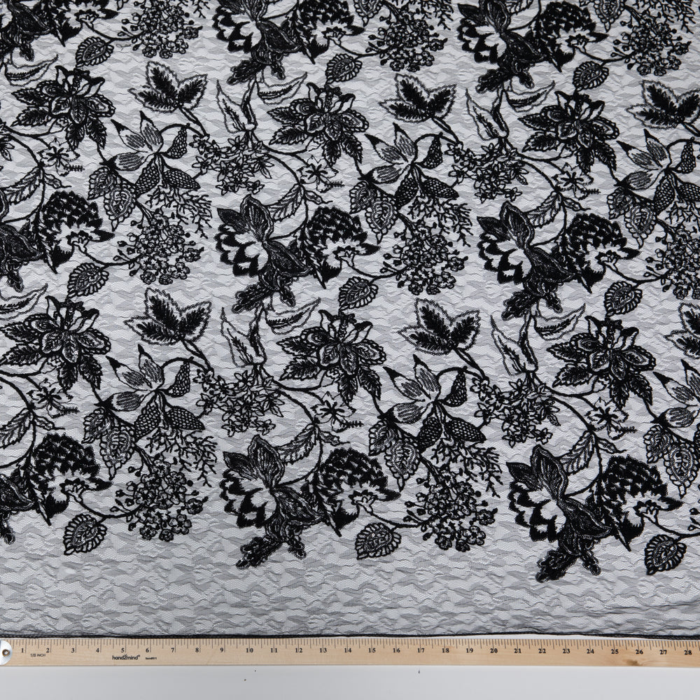1 Yard Tulle Lace Fabric Embroidered Sequins Ornate Design Elegant Look 50" Wide