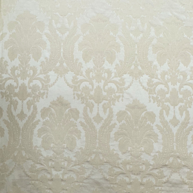 Lafayette Cotton Polyester Fabric - Embossed Damask Pattern, Natural Washed, 64" Width (1 Yard)