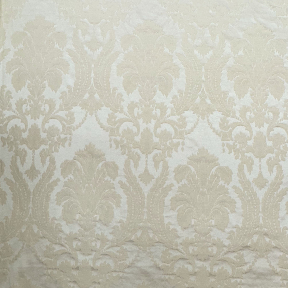 Lafayette Cotton Polyester Fabric - Embossed Damask Pattern, Natural Washed, 64" Width (1 Yard)