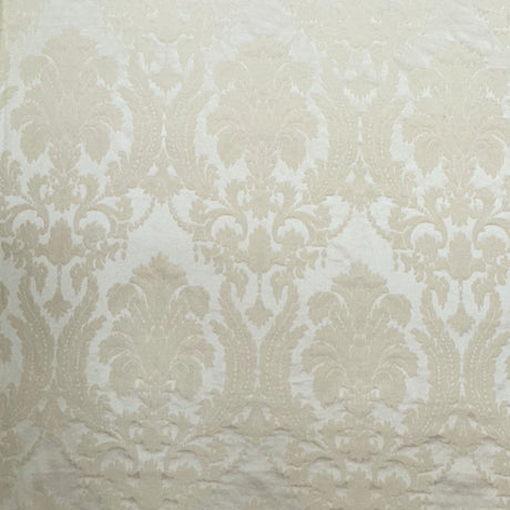 Lafayette Cotton Polyester Fabric - Embossed Damask Pattern, Natural Washed, 64" Width (1 Yard)