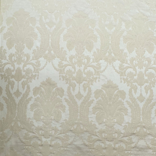 Lafayette Cotton Polyester Fabric - Embossed Damask Pattern, Natural Washed, 64" Width (1 Yard)