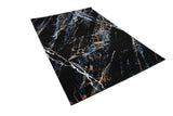 LALA-145 Polyester Viscose Area Rug - Black Abstract Marbling, Silver, Mustard, Red-Brown, Green, Ocean Blue, 9' 8" X 13' (1 Unit)
