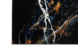 LALA-145 Polyester Viscose Area Rug - Black Abstract Marbling, Silver, Mustard, Red-Brown, Green, Ocean Blue, 9' 8" X 13' (1 Unit)