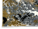 Lala 147 Polyester Viscose Area Rug Fabric - Abstract Grey Marble, Tan Beige Cream White Black Notes, 7' 8" X 10' 5" (1 Piece)