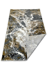 Lala 147 Polyester Viscose Area Rug Fabric - Abstract Grey Marble, Tan Beige Cream White Black Notes, 7' 8" X 10' 5" (1 Piece)