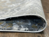 Lala 147 Polyester Viscose Area Rug Fabric - Abstract Grey Marble, Tan Beige Cream White Black Notes, 7' 8" X 10' 5" (1 Piece)