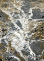 Lala 147 Polyester Viscose Area Rug Fabric - Abstract Grey Marble, Tan Beige Cream White Black Notes, 7' 8" X 10' 5" (1 Piece)
