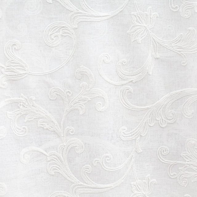 Lana Fabric Polyester Fabric - Embroidered Floral Sheer, 110" Width (1 Yard)