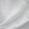 Bali Embroidered Damask Sheer Polyester Fabric - White, Ivory, 118" Width (1 Yard)
