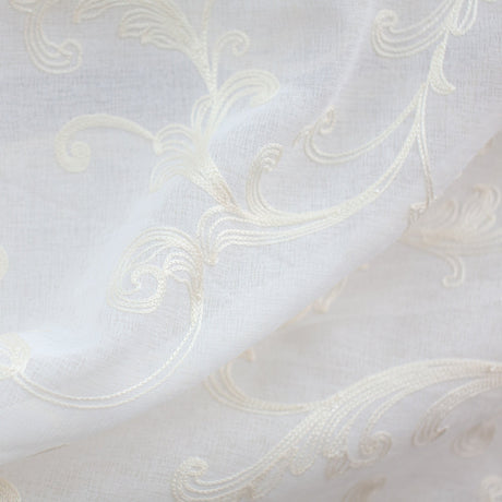 Lana Fabric Polyester Fabric - Embroidered Floral Sheer, 110" Width (1 Yard)