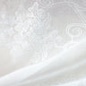 Bali Embroidered Damask Sheer Polyester Fabric - White, Ivory, 118" Width (1 Yard)