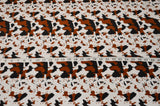 Big Brown Calf Polyester Satin Fabric - Brown Animal Print, 58/60" Width (1 Yard)