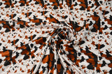 Big Brown Calf Polyester Satin Fabric - Brown Animal Print, 58/60" Width (1 Yard)