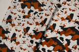 Big Brown Calf Polyester Satin Fabric - Brown Animal Print, 58/60" Width (1 Yard)
