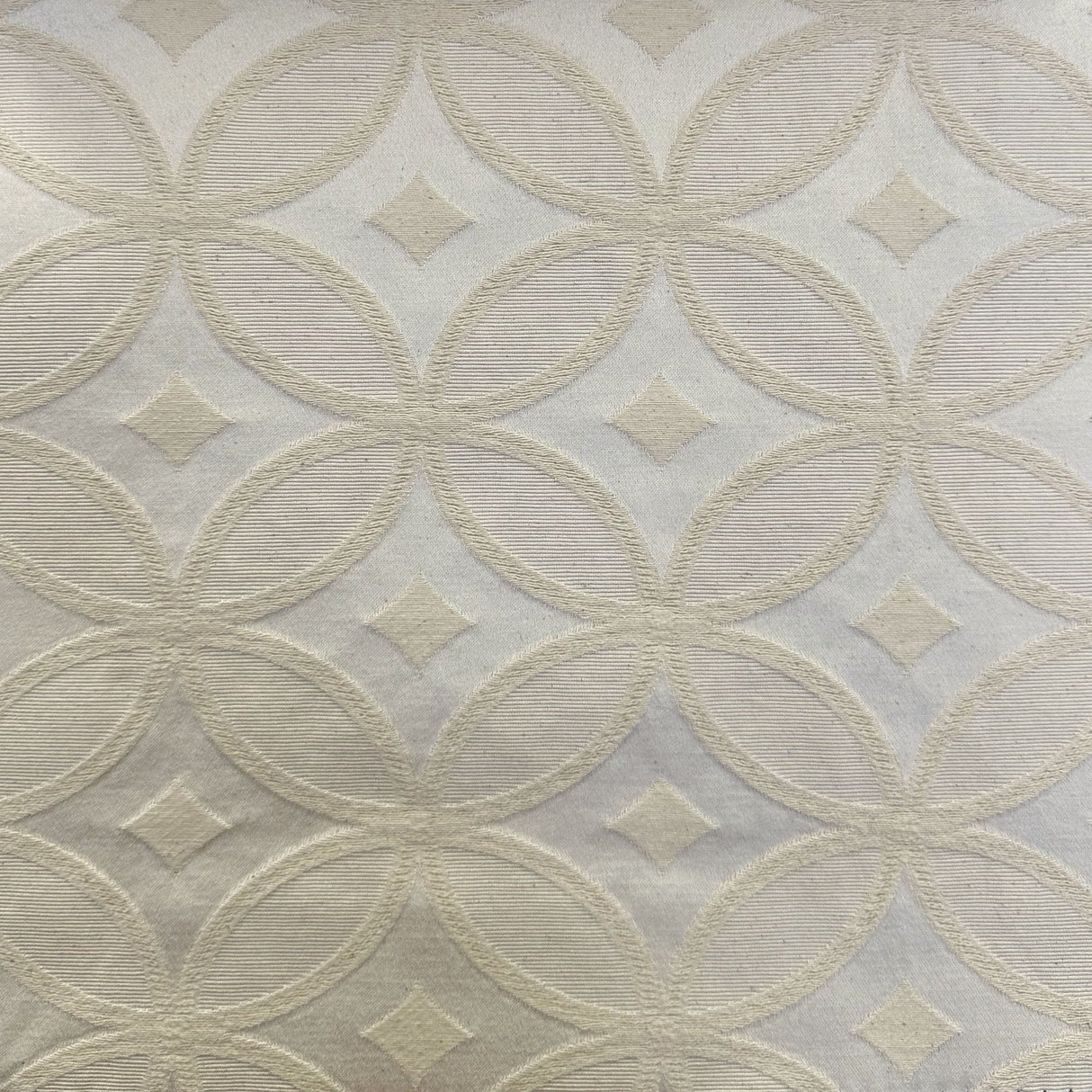 Lately Embossed Circular Diamond Jacquard Fabric - Natural/Washed, 60" Width (1 Yard)