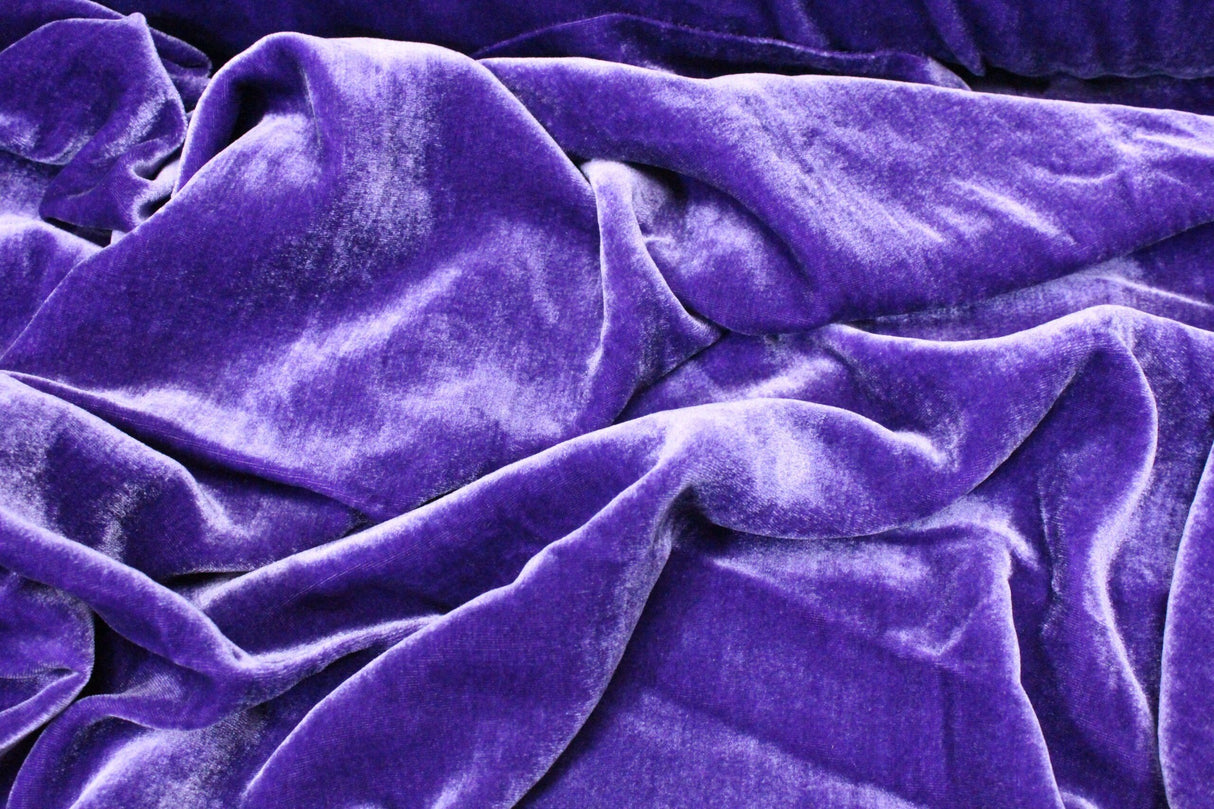 Premium Silk Rayon Velvet Fabric - Azalea, 45" Width (1 Yard)