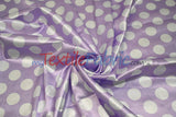 Polka Dot Charmeuse Satin Fabric - 58/60" Width, Multiple Colors, 1.5" Dots (1 Yard)
