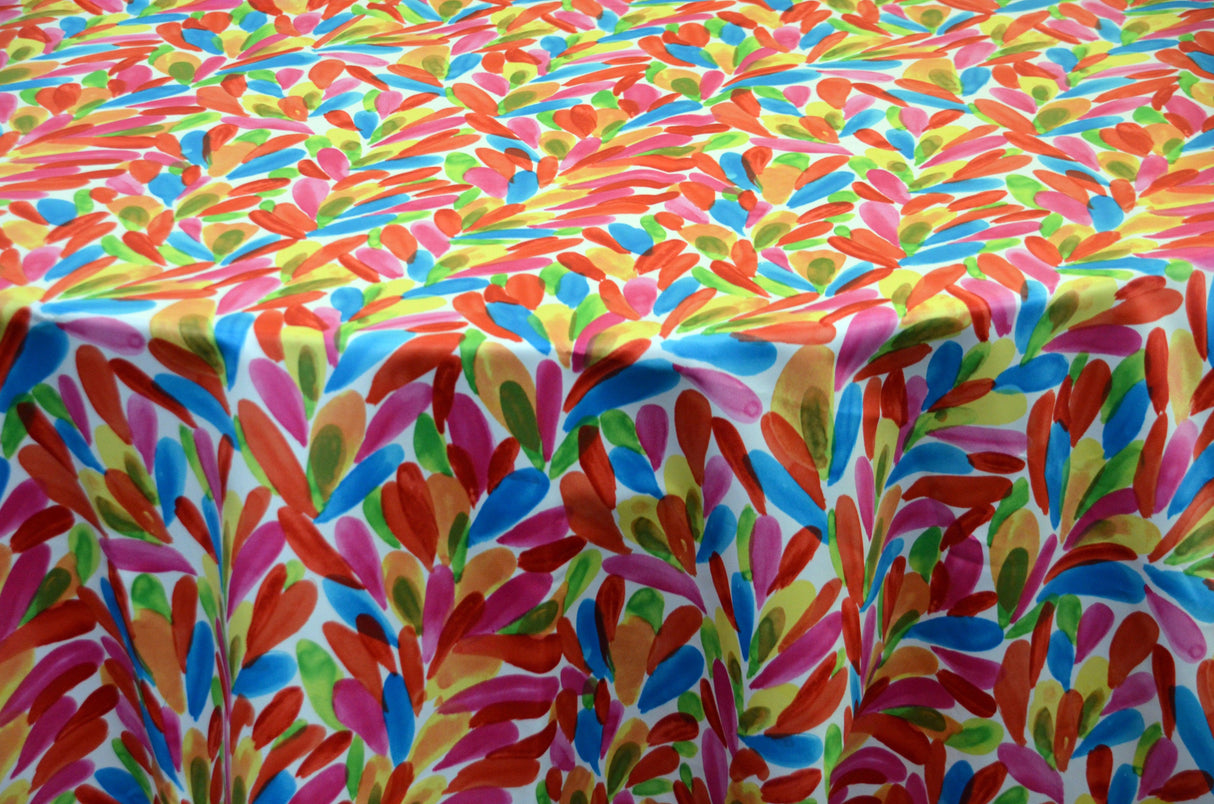 LA Vibe Print Polyester Fabric - Vibrant Multicolor Brushstroke, 58/60" Width (Yards)