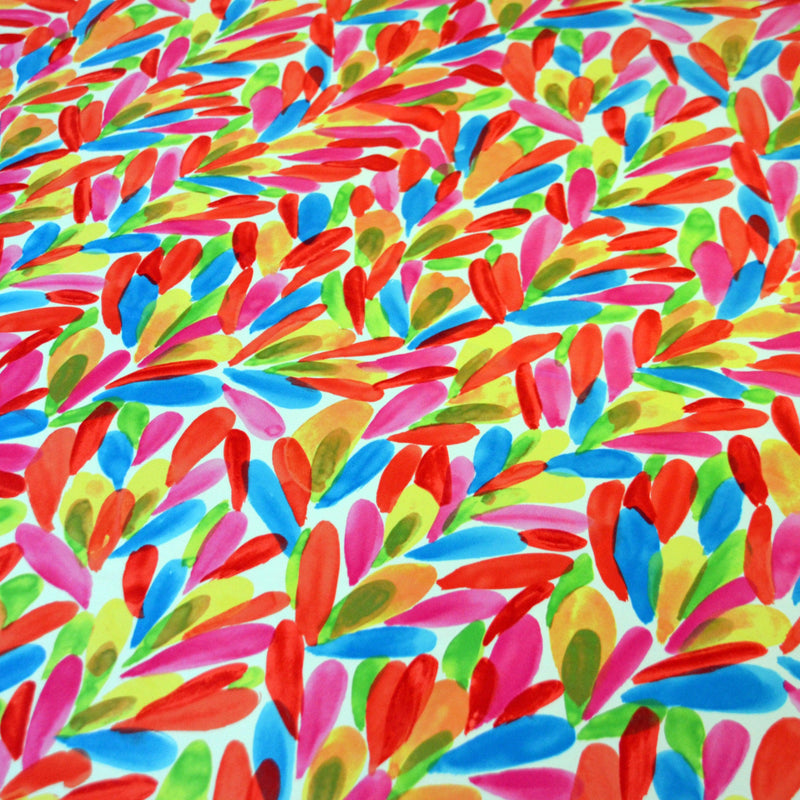 LA Vibe Print Polyester Fabric - Vibrant Multicolor Brushstroke, 58/60" Width (Yards)