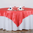 Coral Taffeta Crushed Crinkle Square Overlay 85″ x 85″