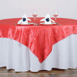 Coral Taffeta Crushed Crinkle Square Overlay 60″ x 60″