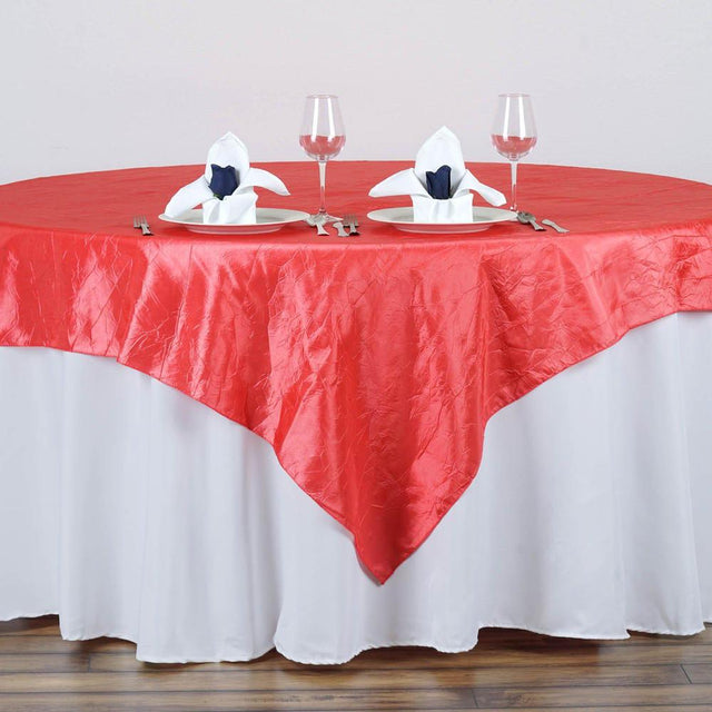Coral Taffeta Crushed Crinkle Square Overlay 60″ x 60″