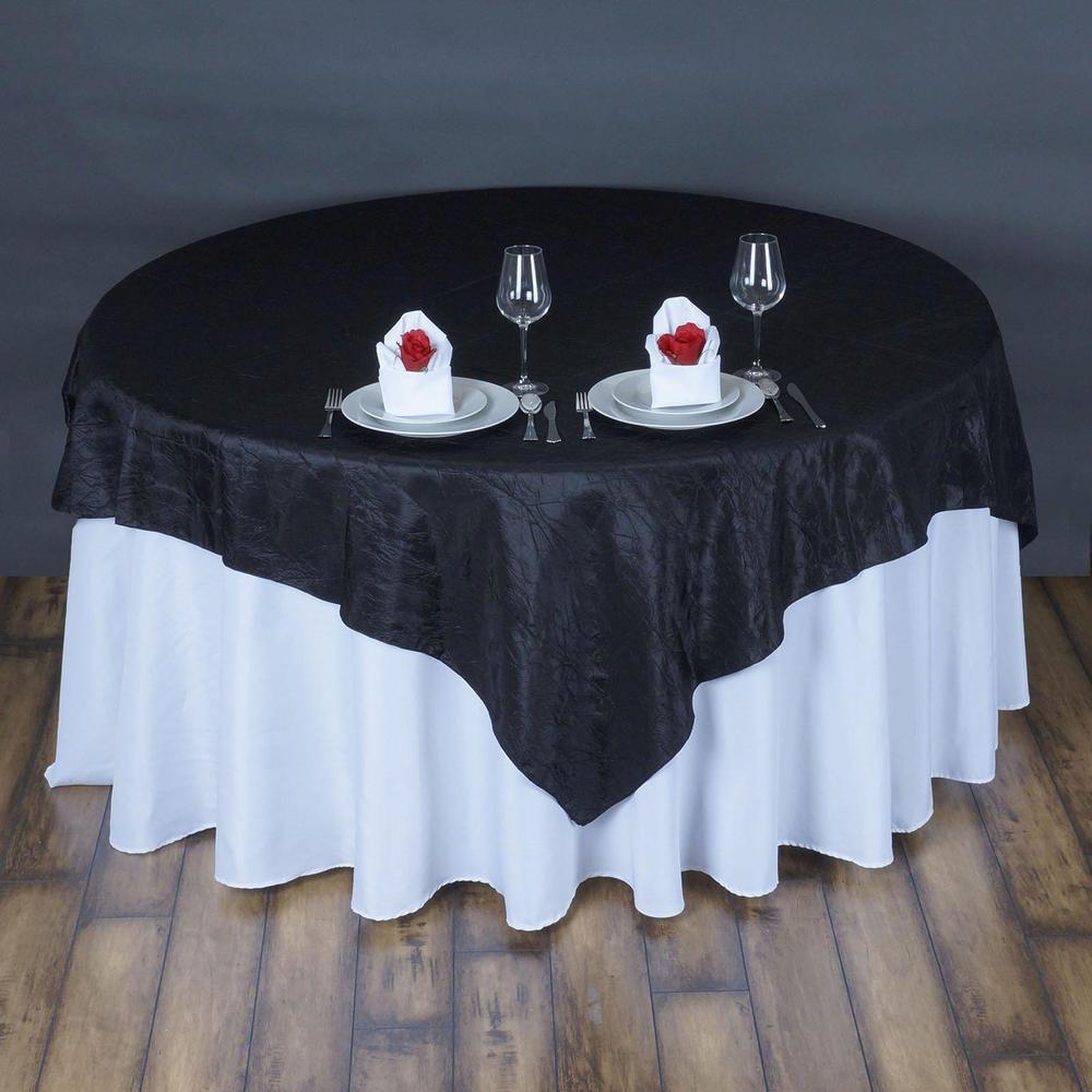 Black Taffeta Crushed Crinkle Square Overlay 85″ x 85″