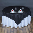 Black Taffeta Crushed Crinkle Square Overlay 60″ x 60″