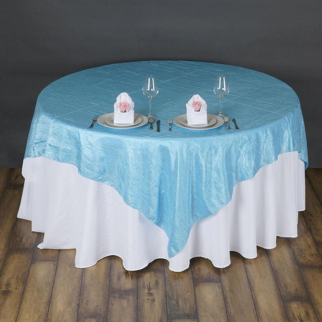 Light Blue Taffeta Crushed Crinkle Square Overlay 60″ x 60″