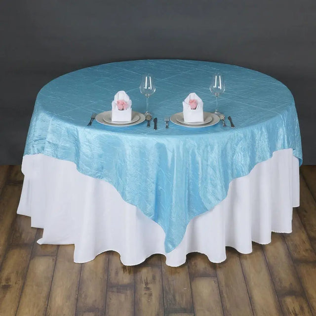 Light Blue Taffeta Crushed Crinkle Square Overlay 72″ x 72″