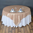Champagne Taffeta Crushed Crinkle Square Overlay 72″ x 72″