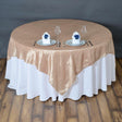 Champagne Taffeta Crushed Crinkle Square Overlay 60″ x 60″