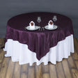 Eggplant Taffeta Crushed Crinkle Square Overlay 85″ x 85″