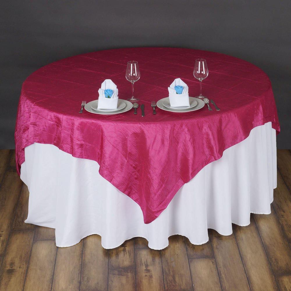 Fuchsia Taffeta Crushed Crinkle Square Overlay 60″ x 60″