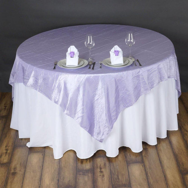 Lavender Taffeta Crushed Crinkle Square Overlay 72″ x 72″