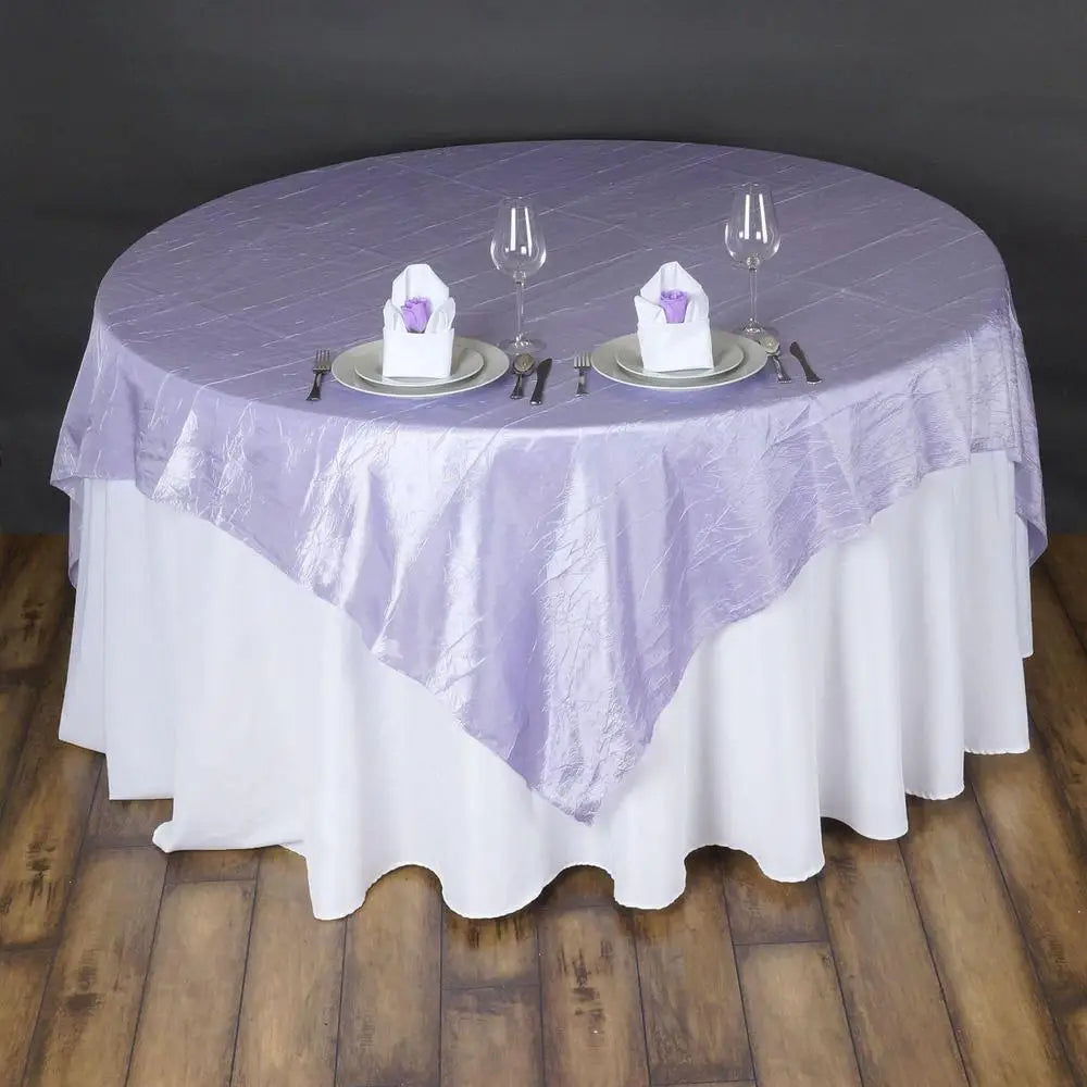 Lavender Taffeta Crushed Crinkle Square Overlay 85″ x 85″
